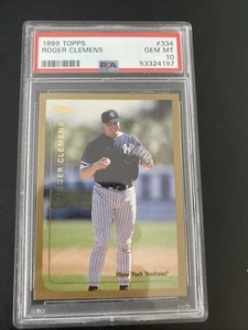 Roger Clemens Yankees 1999 Topps #334 PSA 10 Medias Rojas - Imagen 1 de 3