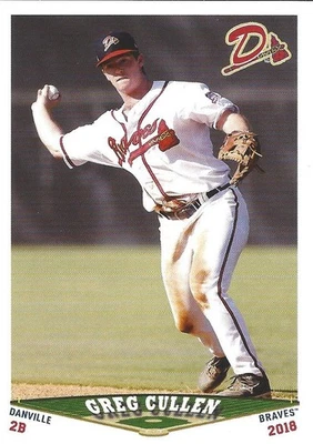 2018 Greg Cullen #9 Danville Braves - Grandstand - Image 1 of 2