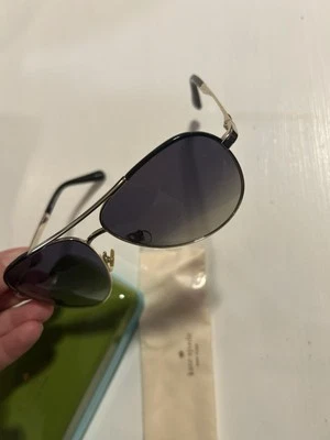 Kate Spade Sunglasses Hard Case with Cleaning Cloth Black Aviators - Image 1 of 4