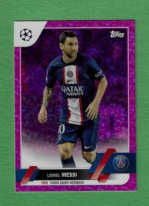 Lionel Messi 2022-23 Topps #1 PINK SPARKLE Barcelona PSG Inter Miami *CORNER* - Picture 1 of 3