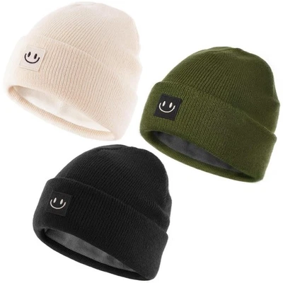 Детские зимние шапки 3-Pack флисовая подкладка ребенка ясельного возраста Beanie для мальчиков и девочек - Изображение 1 из 3