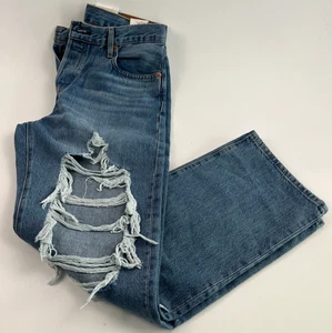 Pantalones de mezclilla Levi's Premium para mujer 501 años 90 tiro medio pierna recta azul 25x30 nuevos con etiquetas - Imagen 1 de 10