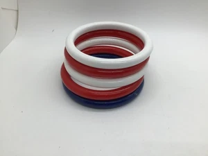 Konvolut 5 rot weiß und blau Vintage Armreif Armbänder - Bild 1 von 3