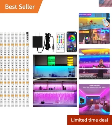 Tira de luces LED con control remoto y aplicación - 8 piezas sincronización de música de 13 pies para uso en interiores Foto 1 de 4