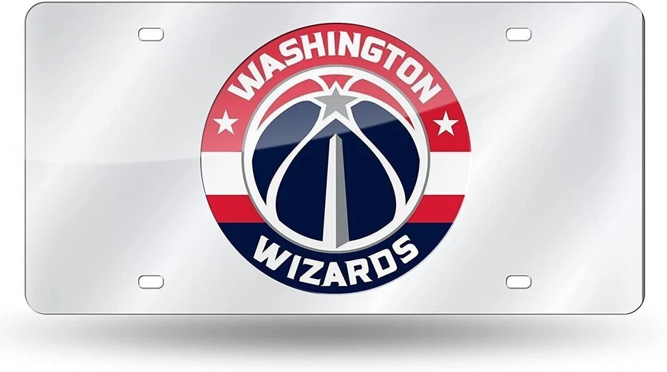Washington Wizards Premium Laser Cut Tag License Plate, Mirrored Acrylic... - Image 1 of 1