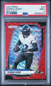 2024 Panini Prizm Football Derrick Henry Red Wave Prizm /149 PSA 9 Pop 1 PMJS - Picture 1 of 2