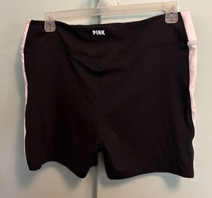 Victoria's Secret PINK Black & White Stripe High Waist Bike Shorts XXL - Picture 1 of 4