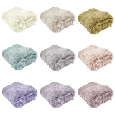 Alfombra de lujo de piel sintética de pelo largo de animales Angora 127 x 152 cm Foto 1 de 2