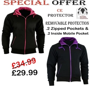 DAMEN FLEECE HOODIE DAMEN ABNEHMBARE CE ARMOUR MOTORRAD / MOTORRAD JACKE - Bild 1 von 7
