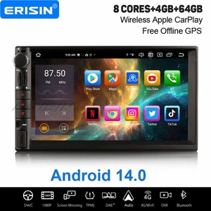 64GB 8 Core Android 14 DAB+ 2Din Autoradio Navi für Nissan CarPlay WiFi 4G - Bild 1 von 20