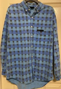 90s USA Y2K Vintage Quiksilver LS Button-Down Shirt Men's L Plaid Outdoor Rare - Picture 1 of 17