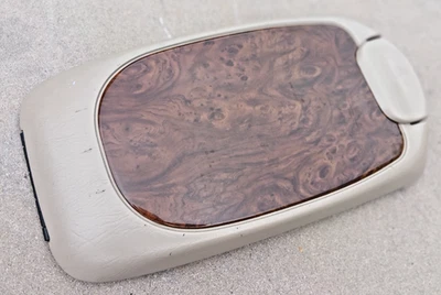 1999-07 Ford F250 350 Super Duty Excursion Center Console Lid/Armrest Tan + Wood - Image 1 of 4