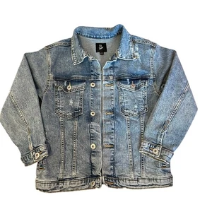 Art Class Oversized Distressed Jean Jacket Girls M 7/8 - Picture 1 of 8