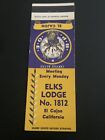 Vintage California Matchbook: ?Elks Lodge 1812 BPOE? El Cajon, CA