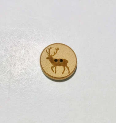 Deer Wood Button - Dill Buttons Brand (3 Sizes to Choose) (Set of 2) - Image 1 of 3