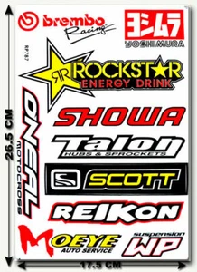 Rockstar Energy Stickers RACE MOTOGP BIKE ATV MTB BMX SHOWA Helmet Biker - Picture 1 of 1