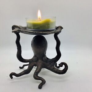 SPI Home Cast Iron Metal OCTOPUS Pillar Candle Holder EUC Candle Not Included