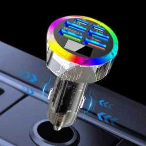 120W 6 in 1 Car Phone Charger USB Type C PD Fast Charge Adapter Car Accessories - Picture 1 of 11