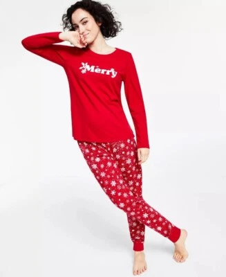 Family Pajamas Matching Women's Merry Snowflake Mix It Family Pajama Set Foto 1 de 3