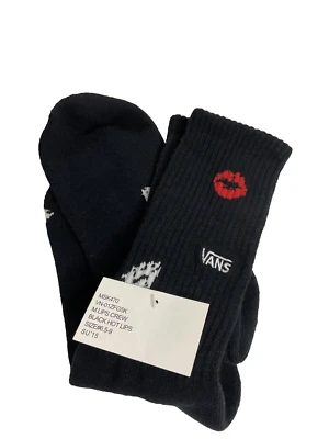 1 par de calcetines cortos Vans para hombre con labios negros talla 6,5-9 Foto 1 de 4