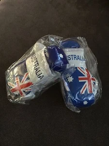 2 PAIRS TWO PAIRS OF AUSTRALIA AUSSIE FLAG Mini Boxing Gloves Ornament BRAND NEW - Picture 1 of 1