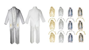 Traje Cachemira Blanco Niño Pequeño Bautizo Bautismo Robado Virgen María S-20 - Imagen 1 de 26