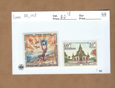 Laos  Scott  88, 108    MNH Cover