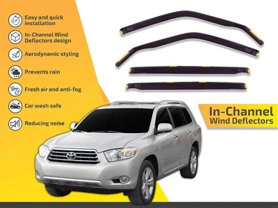Deflectores de viento en canal para Toyota Highlander 2009-2013 parasoles protector de lluvia Foto 1 de 4