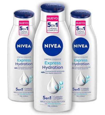 NIVEA Body Cream EXPRESS HYDRATION Moisturizer Lotion Crema Corporal 220ml-3Pack - Image 1 of 2