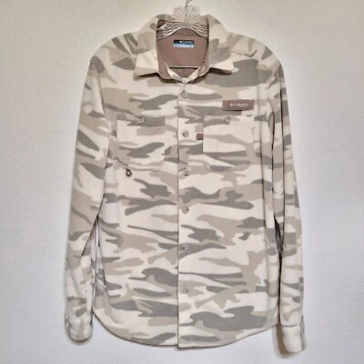 Columbia PHG Men's Bucktail Fleece Over Shirt Camo Sz Small Green Tan - Imagem 1 de 4