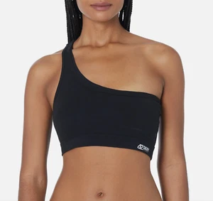 NEW W TAGS Dkny Womens Support Yoga One Shoulder Running Bra Black Size M - Picture 1 of 2
