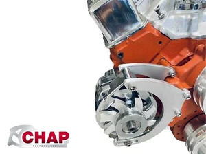 Soporte de alternador de bloque pequeño Chevy cabezales de combustible camello larga fibra SBC bomba de agua larga - Imagen 1 de 5