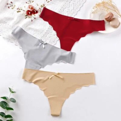 Paquete de 3 Ropa Interior Sexy para Mujeres Bragas Calzoncillos Bikini Bragas Tanga Foto 1 de 4
