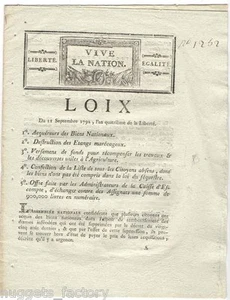 Loi - Bien Nationaux -1792 - Louis XVI ( 127 ) - Picture 1 of 2