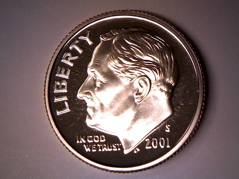 2001 S 10C Proof Roosevelt Dime - **FREE SHIPPING** Cover
