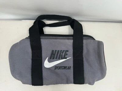 Vintage Nike Duffle Bag Small Gray Y2K Embroidered Logo Gym Travel 14” - Image 1 of 4