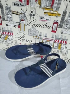 Sperry Navy Stripe Split-toe Sandals - Picture 1 of 7
