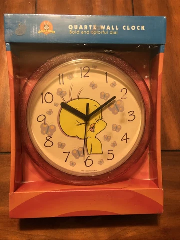 TWEETY Quartz Wall Clock By Westclox WB Looney Tunes Collectible Pink Clear Cover