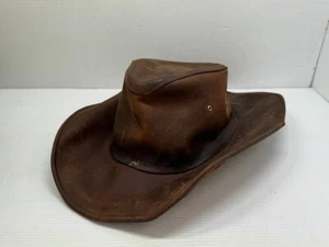 Bullhide Mens Western Cowboy Hat Leather Brown M - Picture 1 of 6