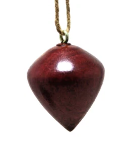 VTG Christmas Ornament Solid Mahogany Wood Pointed Base Rounded Top - Picture 1 of 2