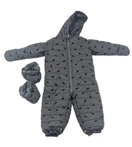 Black Dinosaur Snow Suit Booties First Impressions Toddler 24M 25-27 Lb 2T-3T - Picture 1 of 6