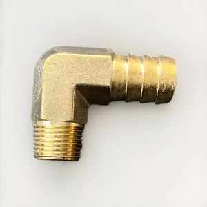 P-HE1-10C Forged Brass 5/8" Hose Barb x 3/8" MPT 90° Elbow #0304-670 Adapter ASV - Picture 1 of 2