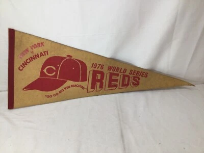 RARE 1976 World Series Pennant Cincinnate Reds vs Yankees 'Big Red Machine" Logo - Image 1 of 4