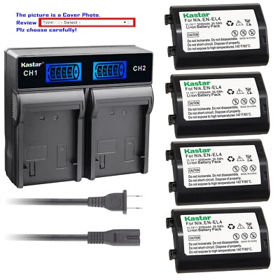 Kastar Battery LCD Rapid Dual Charger for Nikon EN-EL4 EN-EL4a & Nikon Camera D3