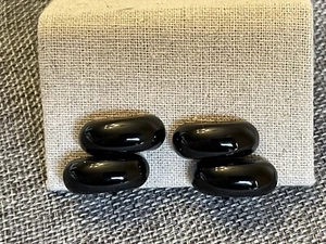 Napier Black Clip On Gold Tone twist post closure Vintage used - Picture 1 of 5