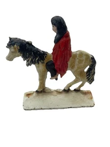 Vintage Home Decorative Cast Iron Standing Horse Door Stop Man Riding - Picture 1 of 5