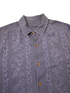 Tommy Bahama Silk Shirt Mens Large Purple Button Up Short Sleeve Original Fit - Bild 1 von 6