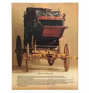 Anuncio de Wells Fargo Bank 1969 1852 Stage Coach Finance impresión vintage anuncio - Imagen 1 de 2