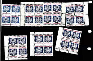 B68 USA Officials to $5 plate blocks (except 1 cent) MNH below face - Picture 1 of 1