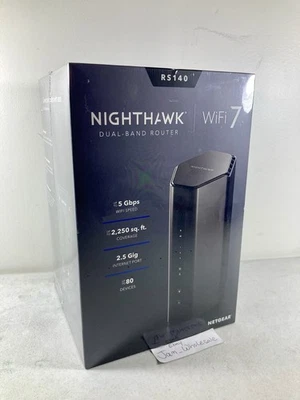 NETGEAR Nighthawk Dual-Band WiFi 7 Router (RS140) 2.5Gig, 5Gbps, 2250 Sq Ft NEW! - Image 1 of 4